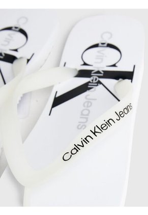 Sandalias Blanco De Playa Con Monologo Calvin Klein