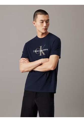 Camiseta Azul Con Monograma Calvin Klein Calvin Klein