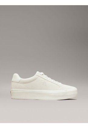 Tenis Blanco De Ante De Plataforma Calvin Klein