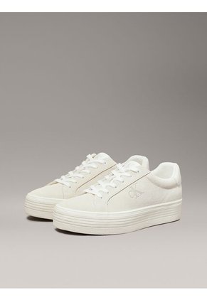 Tenis Blanco De Ante De Plataforma Calvin Klein