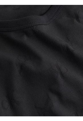 Vestido Negro Mini Con Estampado De Monograma Tonal Calvin Klein