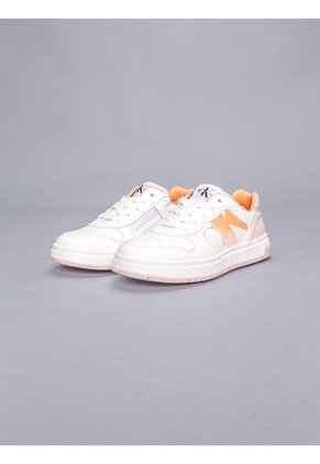 Tenis Blanco Niña De Corte Bajo Con Cordones Calvin Klein