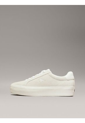 Tenis Blanco De Ante De Plataforma Calvin Klein