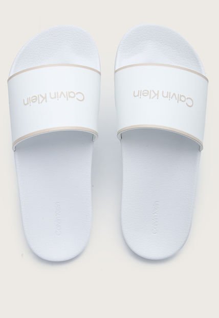 Playera Blanco-Beige Calvin Klein Rubber Pool Slide