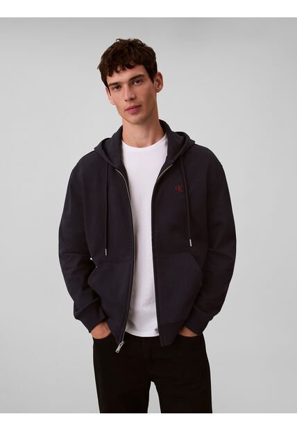 Buzo Azul Con Capota Y Cierre De Cremallera Calvin Klein
