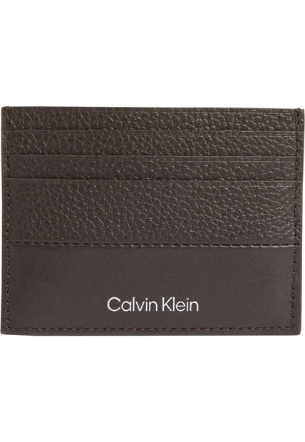 Tarjetero Café De Cuero Calvin Klein