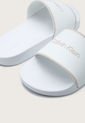 Playera Blanco-Beige Calvin Klein Rubber Pool Slide de Calvin Klein