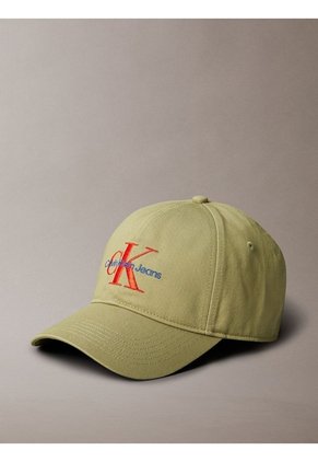 Gorra Verde Con Monograma Bordado Calvin Klein