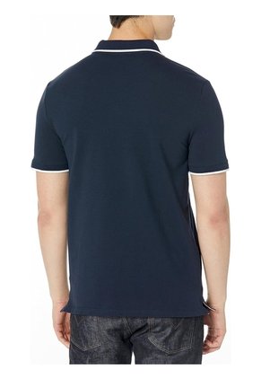 Polo Azul Piqué De Algodón Calvin Klein