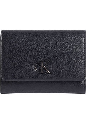 Billera Negra Trifold Con Monograma Minimalista Calvin Klein Calvin Klein