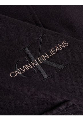 Buzo De Algodón Orgánico Con Capucha Y Cremallera Negro Calvin Klein