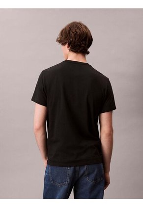 Camiseta Negra Con Monograma Calvin Klein