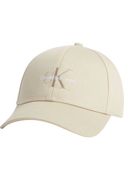 Gorra Beige Con Logotipo Bordado Calvin Klein