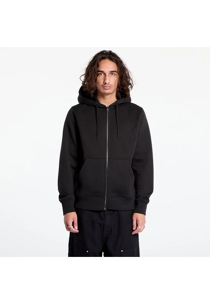 Buzo Negro Con Capota Y Logo Tape Calvin Klein