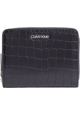 Billetera Negra Con Cremallera Estilo Cocodrilo Calvin Klein Calvin Klein