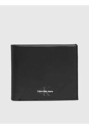 Billetera Negra Bifold Soft Con Monograma Calvin Klein