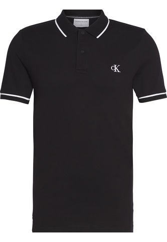Polos Slim De Piqué Elástico Negro Calvin Klein Calvin Klein