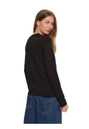 Camiseta Negra Regular Manga Larga Calvin Klein