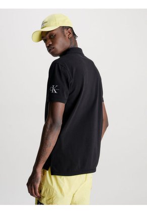 Polo Con Insignia Hombre Negro Calvin Klein