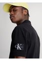 Polo Con Insignia Hombre Negro Calvin Klein de Calvin Klein