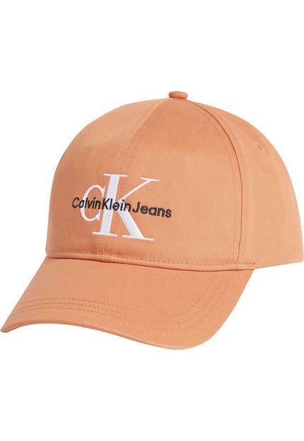 Gorra De Algodón Orgánico Con Logo Hombre Naranja Calvin Klein