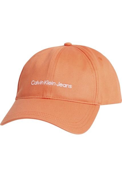 Gorra De Algodón Orgánico Con Logo Hombre Naranja Calvin Klein