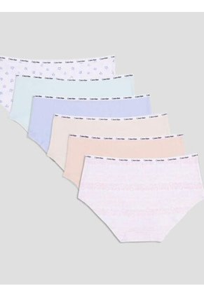 Pack Multicolor De 6 Pantys Hipster Para Niñas Calvin Klein