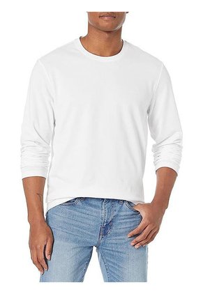 Camiseta Manga Larga Con Logo Hombre Blanco Calvin Klein