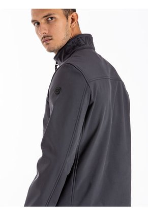 Chaqueta Gris Rompeviento Suave Con Cremallera Calvin Klein