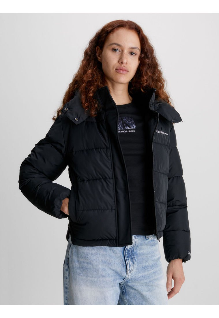 Chaqueta De Plumas Y Poliester Reciclado Con Gorro Mujer Negro Calvin Klein Compra Ahora Dafiti Colombia