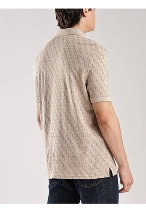 Polo Beige Manga Corta Con Estampado En Toda La Pieza Calvin Klein