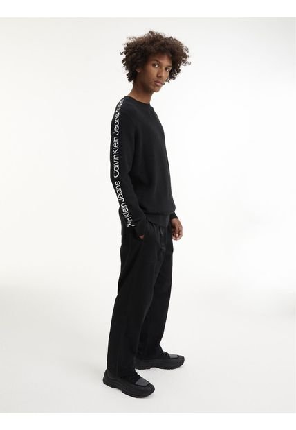 Camiseta Manga Larga Hombre Negro Calvin Klein