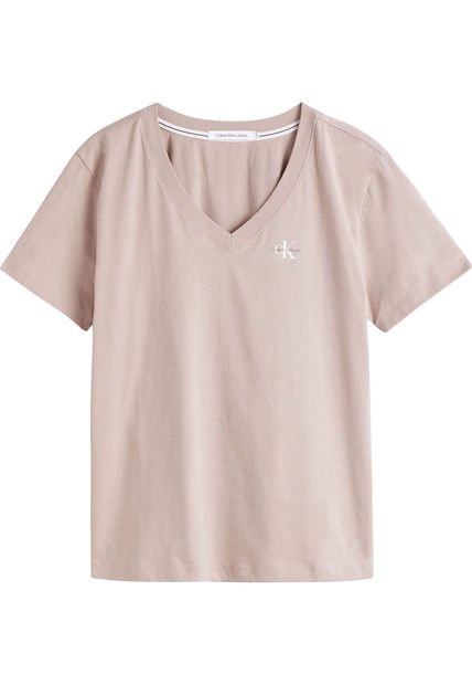 Camiseta De Algodón Orgánico Rosa Calvin Klein