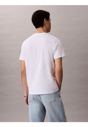 Camiseta Blanca Con Gráfico De Logo Calvin Klein