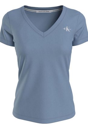 Camiseta De Algodón Azul Calvin Klein