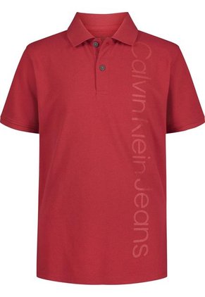 Polo Con Logotipo Vertical Rojo Niño Calvin Klein