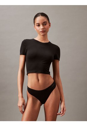 Tanga Negra De Talle Bajo - Ideal Cotton Calvin Klein