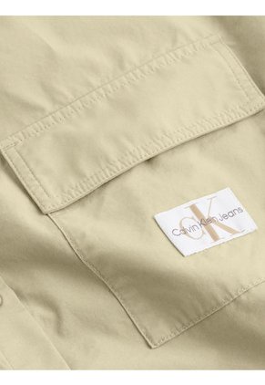 Camisa Beige Utility Oversized De Algodón Calvin Klein