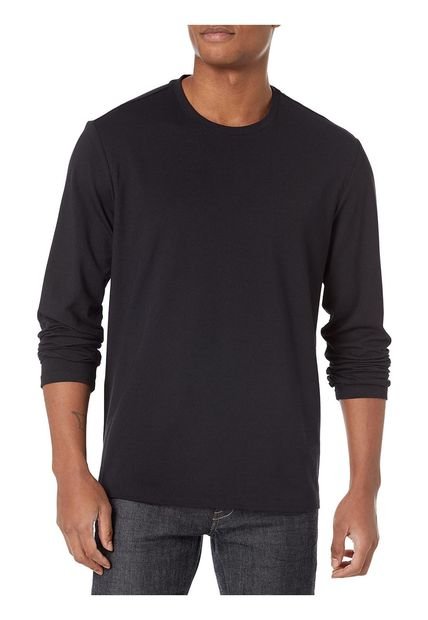 Camiseta Manga Larga Con Logo Hombre Negro Calvin Hombre Negro Calvin Klein