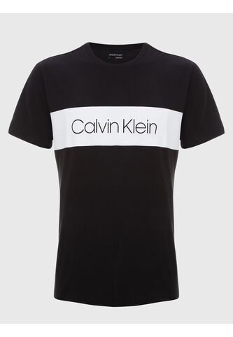 Camiseta Negra Iconic Con Logo En Bloque Calvin Klein Calvin Klein