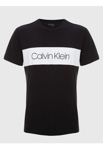 Camiseta Negra Iconic Con Logo En Bloque Calvin Klein