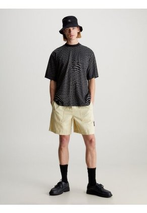 Camiseta Negra Relaxed Con Logo All Over Calvin Klein
