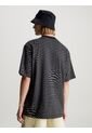 Camiseta Negra Relaxed Con Logo All Over Calvin Klein de Calvin Klein