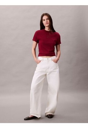 Camiseta Roja Interlock Con Emblema CK Calvin Klein