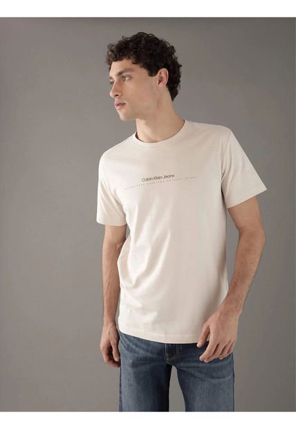 Camiseta Blanca Con Logo Pequeño Calvin Klein