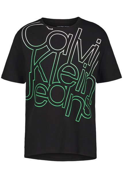 Camiseta Negro Con Macrologo Para Niño Calvin Klein