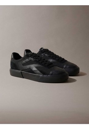 Tenis Negro De Corte Bajo Con Bandas Laterales Calvin Klein