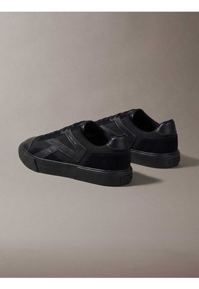 Tenis Negro De Corte Bajo Con Bandas Laterales Calvin Klein