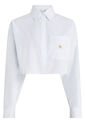 Camisa Blanca Cropped De Popelín De Algodón Calvin Klein de Calvin Klein