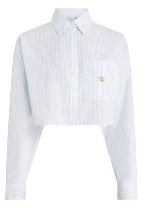 Camisa Blanca Cropped De Popelín De Algodón Calvin Klein